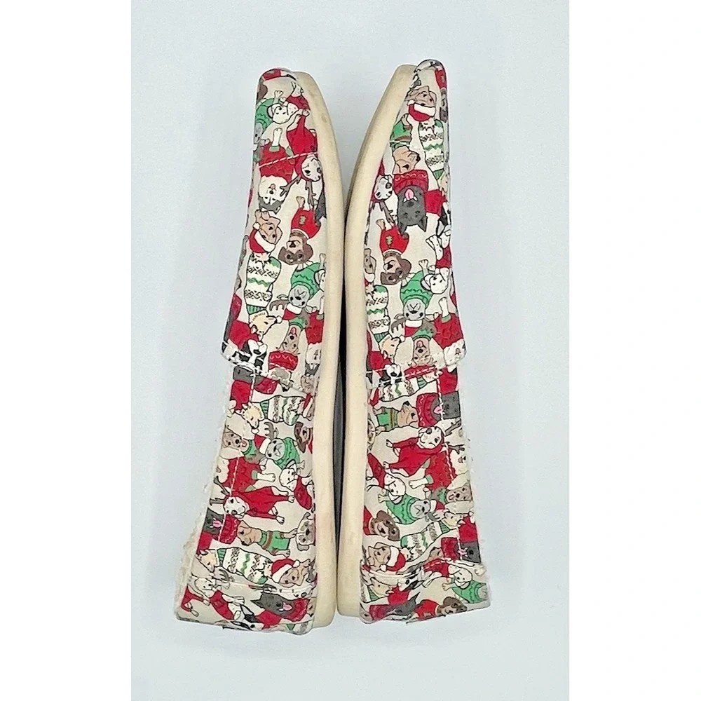 TOMS DOGS IN CHRISTMAS SWEATERS w/ Faux Shearling Womens Size‎ 9.5